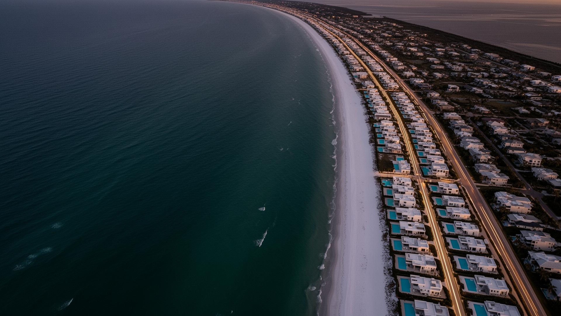 Aerial of the Redington Beach coastline